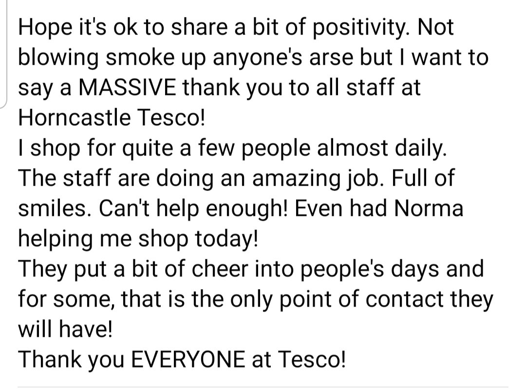 When you are so very Proud of your Horncastle Tesco team and you cannot thank your community enough for spoiling them for all they do. THANK YOU to our team and thankyou to our Horncastle community xx