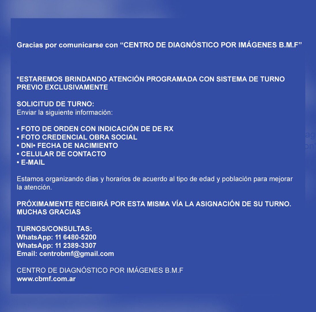 centrobmf's tweet photo. #AtencionProgramadaConTurnoPrevio# https://t.co/i5RpWlnf2V https://t.co/FjePn6VUN9