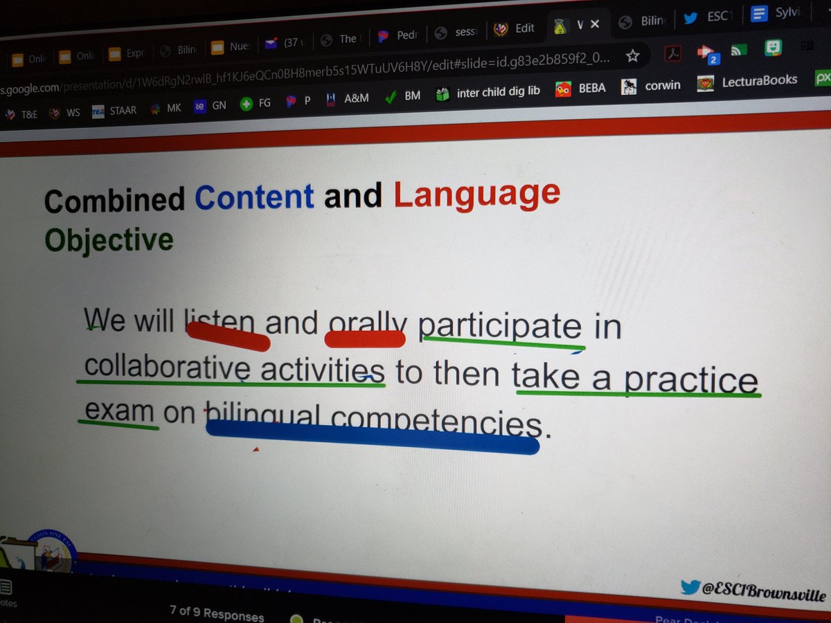 mrsbcardenas's tweet photo. The LIVE Webinar on Bilingual Supplemental Certification today was awesomeness 🤩 There's no stopping the service to our districts when we have tech apps like @zoom_us N @PearDeck that make virtual engagement possible🤗 #DistancePD @ESC1Brownsville @esc1bilingual @BrownsvilleISD https://t.co/i4rHptaiNK