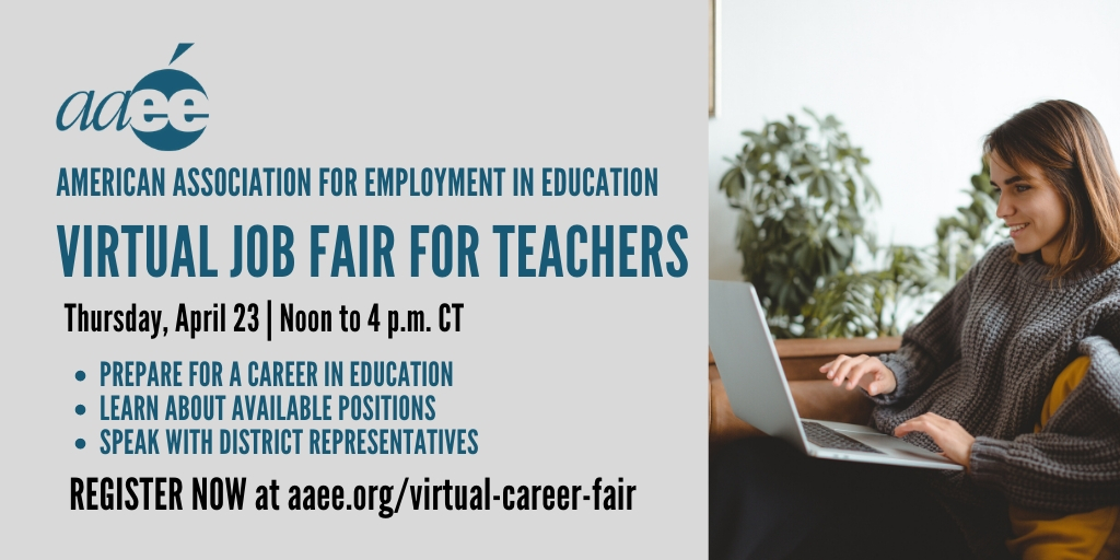 REMINDER for #CUChicago Education Majors: The <a href="/AAEEorg/">AAEE Employment in Education</a> Virtual Career Fair for Teachers is coming up this Thursday, April 23! 

Pre-registration is required so sign up today at aaee.org/virtual-career…