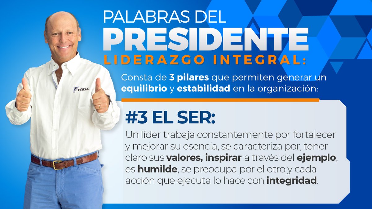 forsacolombia's tweet photo. Aunque generar conocimiento y ejecutar proyectos hacen parte del rol de un #liderintegral, fortalecer el carácter y la esencia del mismo es finalmente lo que genera equilibrio y estabilidad en una organización. https://t.co/ZJFnrBSEpM