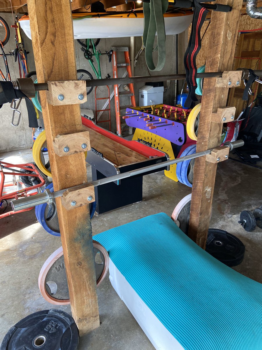 A couple 4x6 beams combined with some 3/8  5” lag screws = homemade rack!!