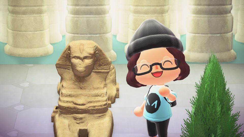 Have you been playing #AnimalCrossing? Remy, our graphic designer, recreated the Sphinx Gallery and the Fu Lions in the Asia Galleries in the game—and her avatar is even wearing a Museum t-shirt.⁣
⁣
We'd love to see your Penn Museum-inspired creations on Animal Crossing—tag us!
