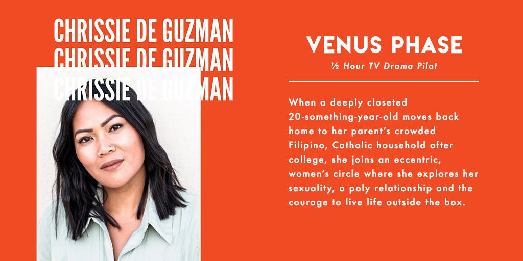 Chrissie De Guzman wrote the half-house drama pilot VENUS PHASE centering on a young  #FilAm woman exploring her sexuality, polyamory as she finds the courage to live life outside her box. Full logline below.