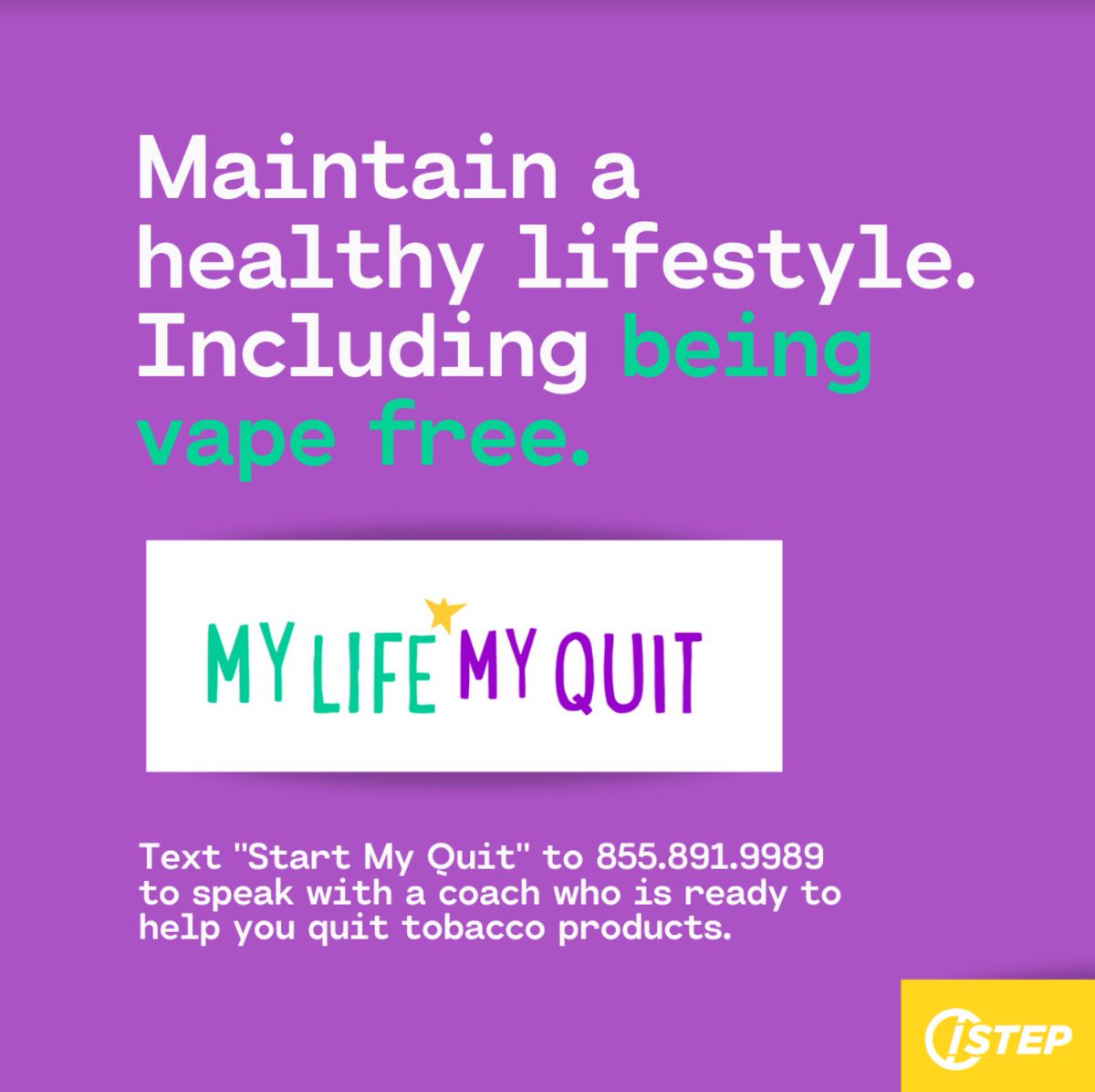 CGPublicHealth's tweet image. There is growing evidence that vaping can harm lung health.  Promote Quitline Iowa and My Life My Quit throughout your community.

It’s more important than ever to encourage one another.  Let My Life My Quit help you conquer this!  Text 855.891.9989 today.
