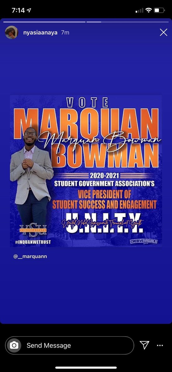 AmorXmuse's tweet image. My Name Is Marquan Bowman, rising senior majoring in Computer Science and I am running to be your 2020-2021 Vice President Of Student Success And Engagement. Alone we can do so little; together we can do so much. Vote 🗳 For Me #InQuanWeTrust #U.N.I.T.Y