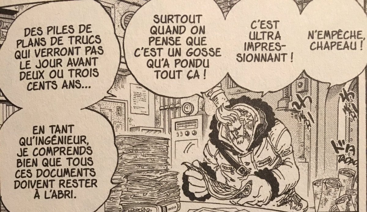 ...sur l’île de Karakuri des spacies identiques à ceux créés par les Bilcans à l’époque où ils vivaient sur la Lune.Et c’est là que Vegapunk entre en jeu.Karakuri est son île natale, c’est là-bas qu’il a conçu les plans d’inventions ultra avancées.