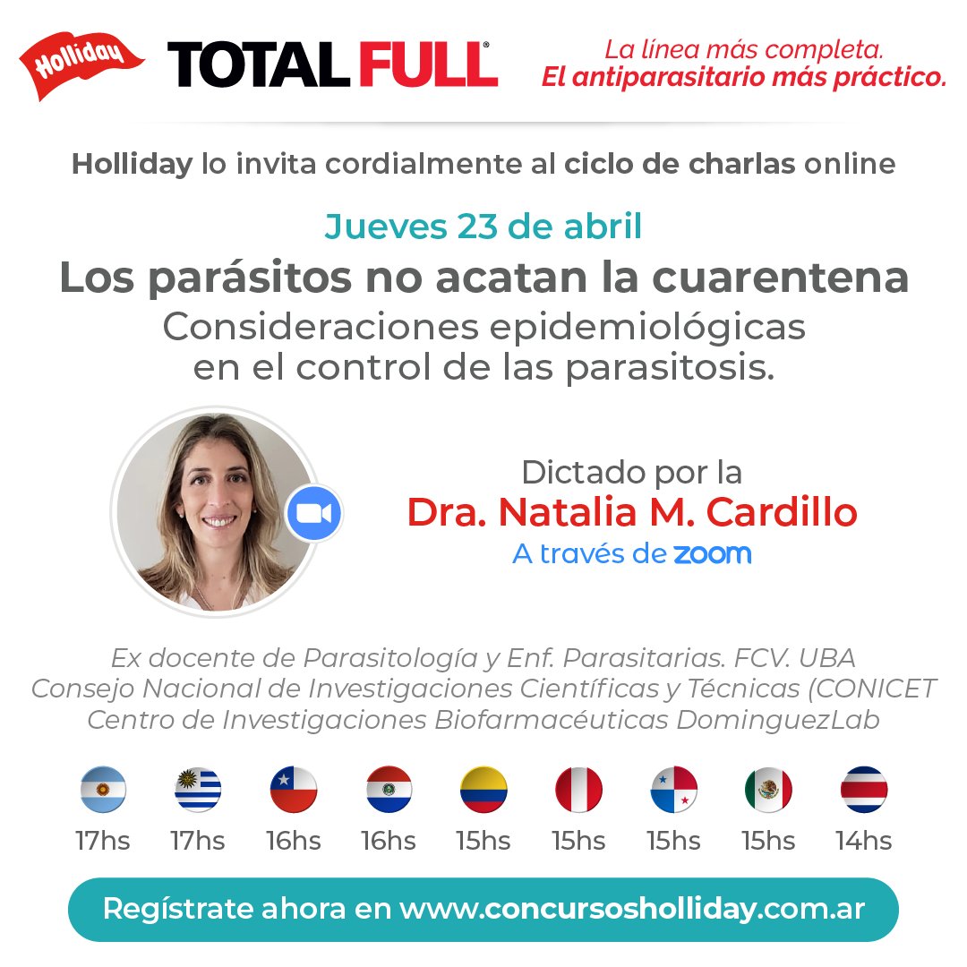 LabHolliday's tweet image. Formá parte de nuestro nuevo ciclo de charlas online. Esta nueva edición será el jueves 23 de abril, a las 17 hs. con la participación de la Dra. Natalia M. Cardillo.

Registrate de forma gratuita en concursosholliday.com.ar

¡Te esperamos!