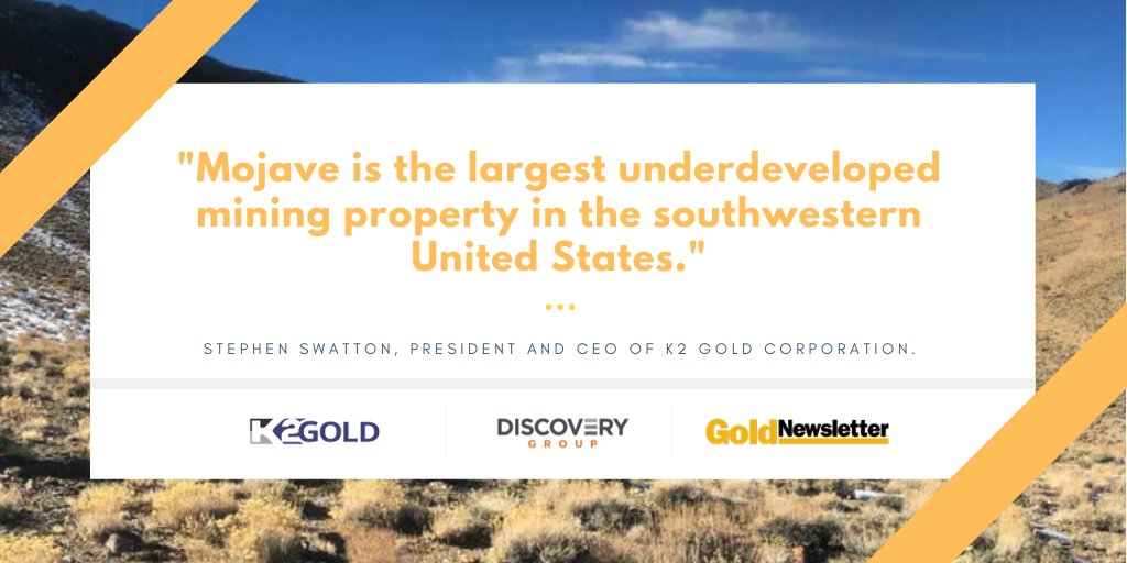 GoldNewsletter's tweet photo. In our weekly segment with the Discovery Group (@DiscoveryExpl), we interview Stephen Swatton, president and CEO of K2 Gold Corporation (TSX-V: KTO). He explains the enormous potential of the firm’s gold project in California.
https://t.co/Y2vS0eDx4U
#K2GOLD $KTO.V #Gold https://t.co/XJOO43eOiD