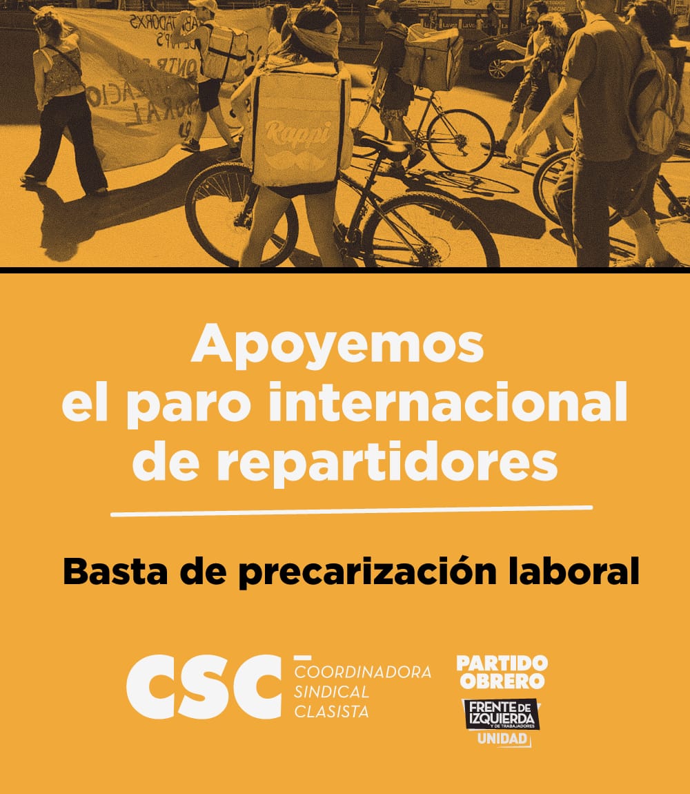Partido Obrero On Twitter Basta De Precarizacion Laboral Por Todos Los Derechos De Las Y Los Repartidores Https T Co Jcfs8mlb7j Apoyamos Con Todo El Paro De Trabajadores De Reparto Manana 22 4 En 6 Paises