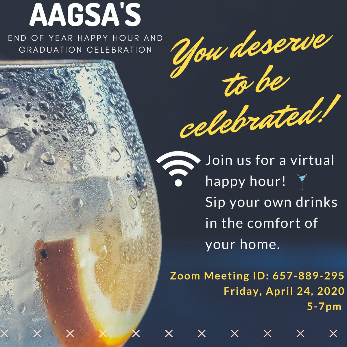 Join us this Friday via zoom for our virtual happy hour and celebration of our graduates! #uablackgrad #aagsaua #blackgraduatestudents