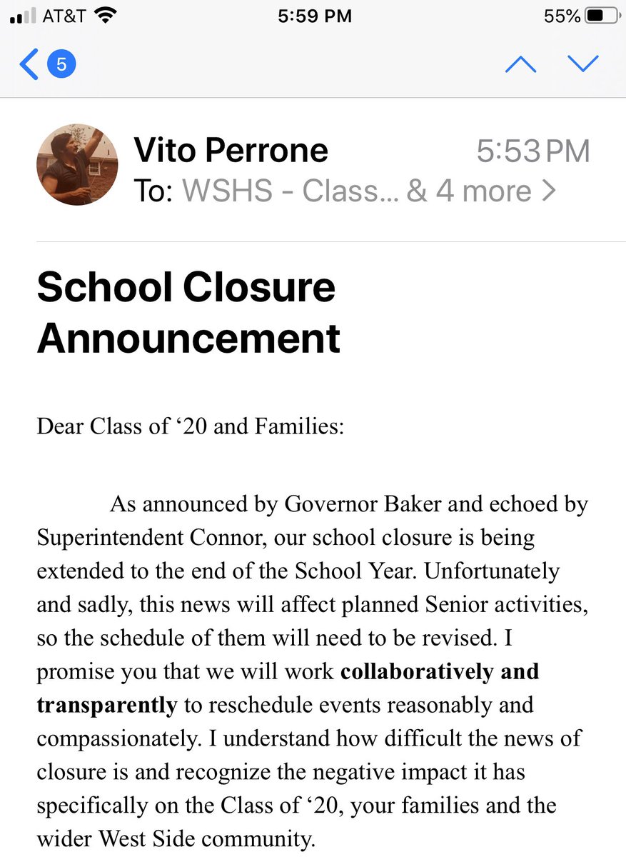 WSPS_WSHS's tweet image. A message from your heartbroken principal to @wshsterriers Class of ‘20. I sent a message to you via email and ask you to share it with your families!