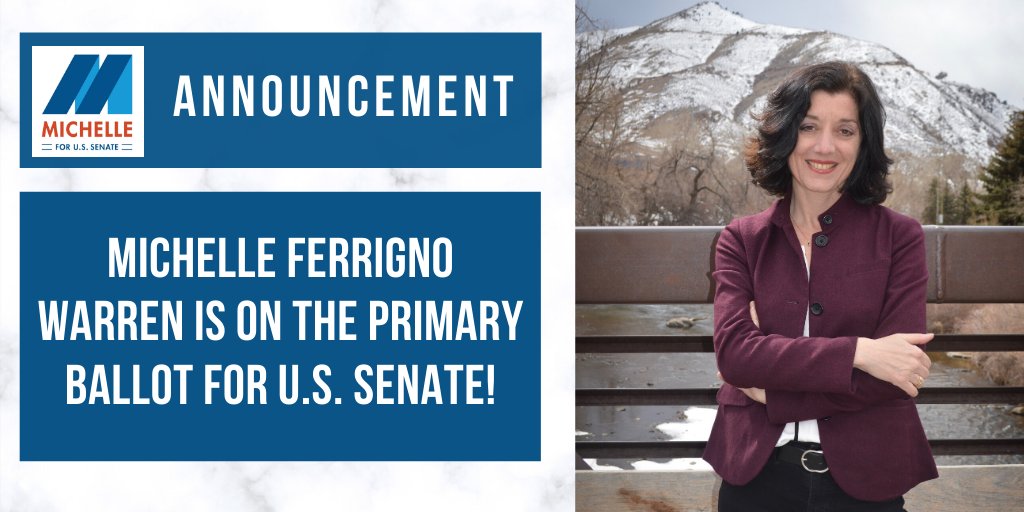 mcfwarren's tweet photo. We are excited to announce that Michelle Ferrigno Warren is officially on the the Colorado Democratic Primary Ballot for U.S. Senate! Thank YOU for all of your hard work and support. We are excited to move forward! June 30th - here we come!
#itstime #michelleforcolorado https://t.co/MlOZJUMg8l