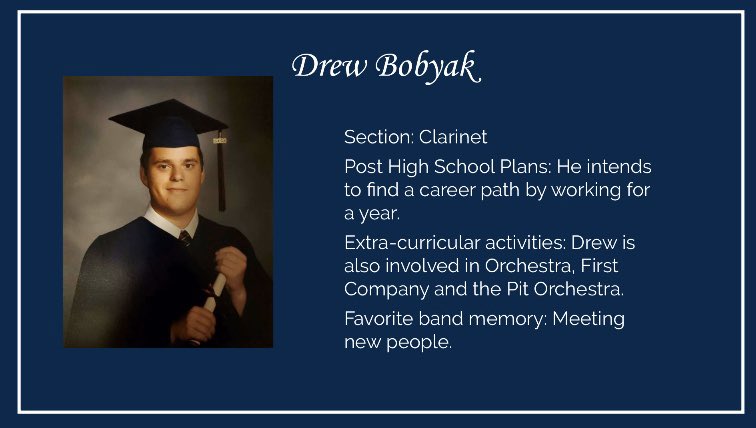 LHSGB's tweet image. Time for the next 4 seniors.  Drew Bobyak, Kaitlin Borda, Camryn Bortz, and Emily Burke are four of the best the LHSGB has to offer!  #SecondToNone