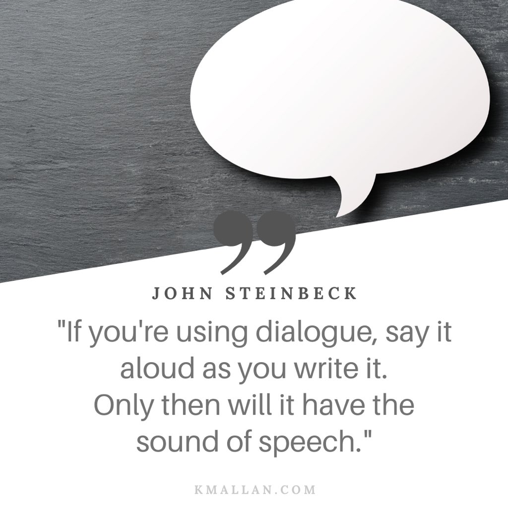 KMAllan_writer's tweet photo. Writing Tip Wednesday.
...
#wednesdaywisdom #writers #writingcommunity #writingtips #writingtipwednesdays #johnsteinbeck #dialoguetips https://t.co/wRUU6cRNVL