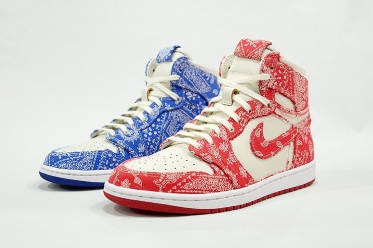 red bandana jordan shoes