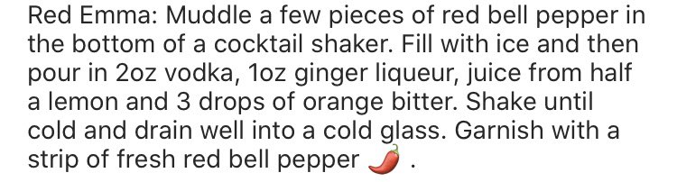 HerstoryR's tweet photo. Happy Tipsy Tuesday! This week we are discussing two women who couldn’t be more opposite and their cocktails definitely reflect that! Our first drink is in honor of activist Emma Goldman
#history #herstory #cocktail #happyhour #redemma #emmagoldman #vodka #drink #womenshistory https://t.co/V1uCOWutbO