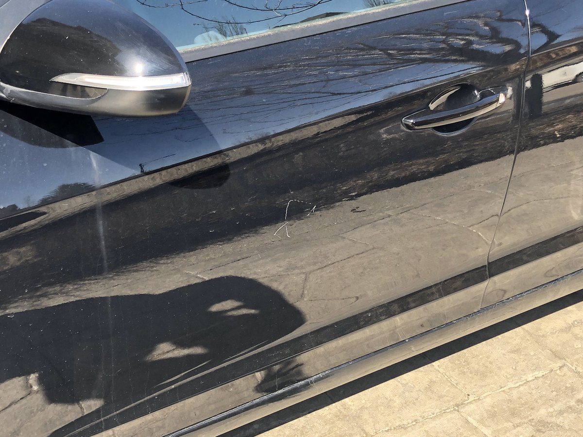 desjross's tweet photo. Our “New Normal”.... email for estimates. 
somebody scratched our door. I’m enclosing photographs. The area is 3 1/4 “ high. Can you tell me what it would cost to paint this? Thanks Mark
Closest to the actual estimate wins... go!  #online #estimate #Contest https://t.co/HPjx1Dz3Mu