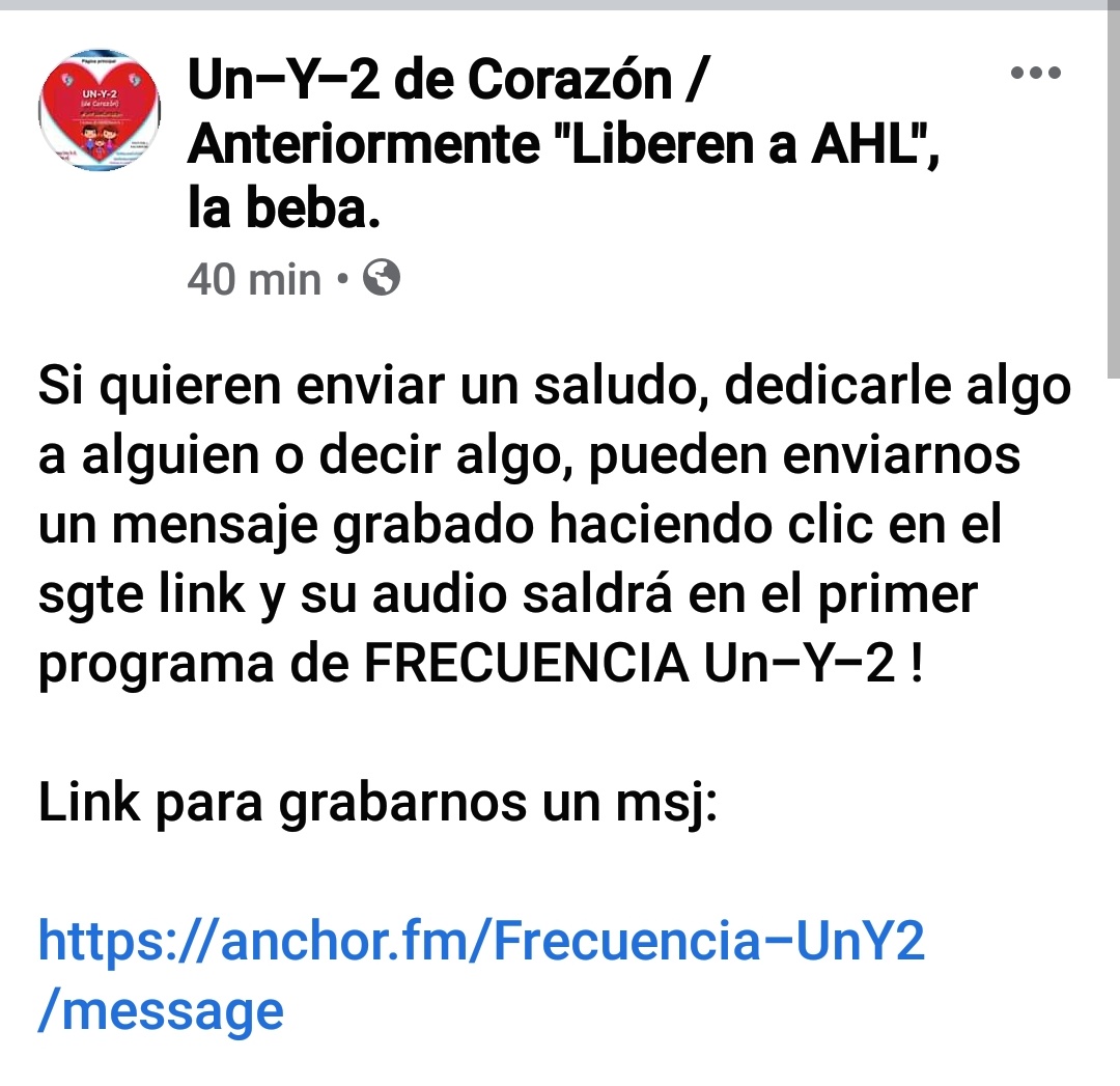 UNY2deCorazon's tweet photo. Para que tu msj salga en el nuevo programa: https://t.co/zIsmD4D8qF
.
.
.
#radio #podcast #FrecuenciaUnY2 #EnCuarentena #cuarentena #programa #QuedateEnCasa #QuedateEnCasaALa1 #StayAtHome #TodosJuntos https://t.co/1nH0RXh739