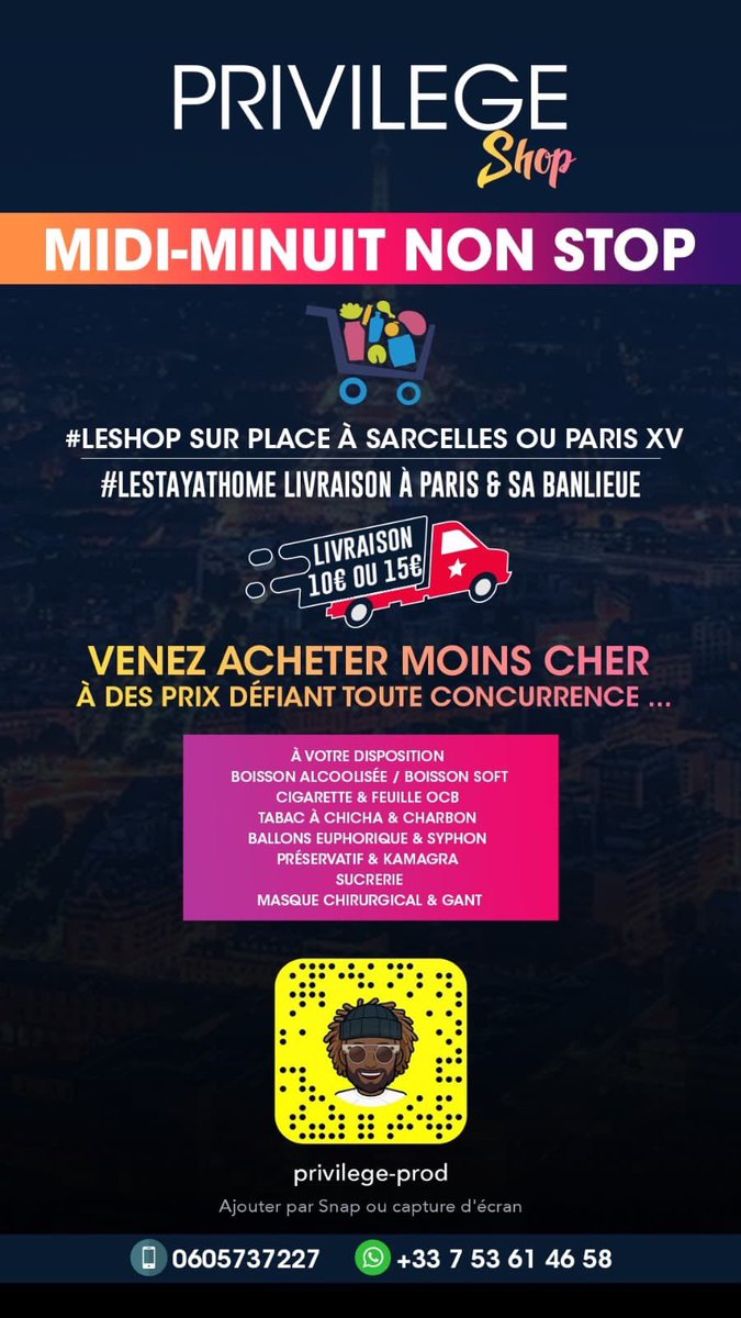 VestyPrivilege's tweet photo. #PrivilegeShop vous livré à toute heure #StayAtHome https://t.co/OD0FT4eAL1