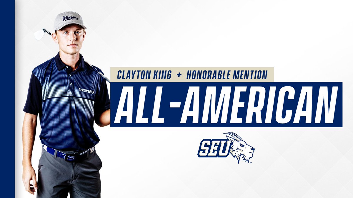 Congratulations to <a href="/SEUMGolf/">St. Edward's Men's Golf</a>'s Clayton King, who was named an honorable-mention All-American today! 👏