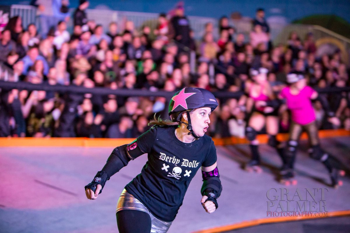 DerbyDolls's tweet photo. @LADDToughCookie Scrappy Go Lucky’s favorite #rollerderby moment was @NightOnBwayLA 

She said the crowd was amazing and it was incredible to skate under the stars of #Dtla 

What’s your favorite derby moment?

#derbytwitter #bankedtrack #losangeles #stars https://t.co/SXlbqYWeWj