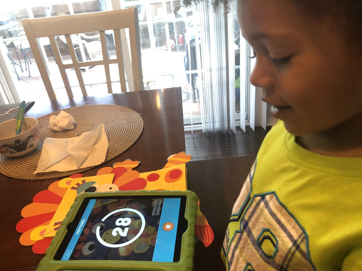 ReneeLWhite5's tweet photo. My littlest is really into #RemoteLearning like his big brother & sister. A little ABC writing practice, a puppet @Seesaw video, fun @Seesaw drawing, & of course some @ChatterPixIt . 😆 #W3ringcircus #HAWKSsoar #JrHawk #COVIDー19 https://t.co/j7gxgLkv2z