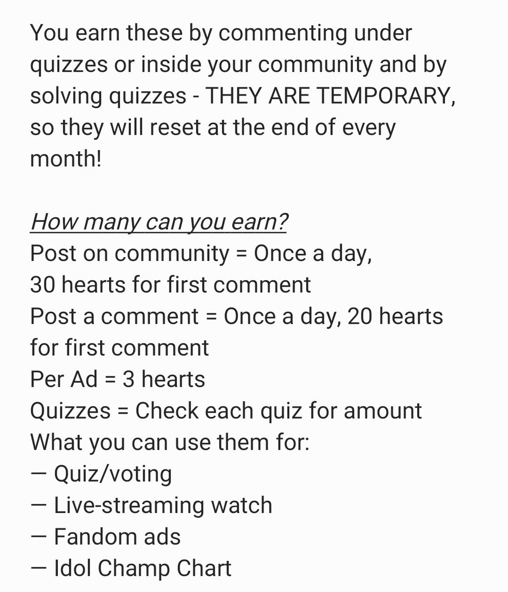 Time Chanism ()Available until end of month (expire on the first day of next month). If you use the hearts for a fandom ad and ad fails, the heart are nonrefundable.For the IDOLCHAMP Chart, there is a limit of 100 hearts per day that you can use!  @GOT7Official  #GOT7  