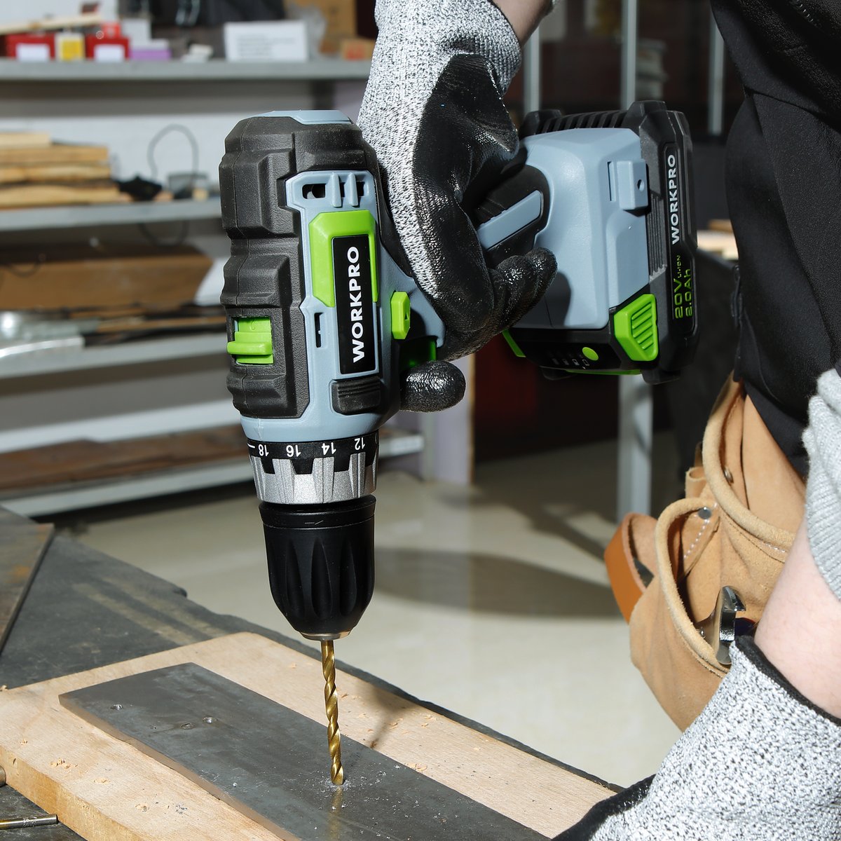 workpro_tools's tweet photo. #NewToolTuesday Our NEW 20V Cordless Drill Driver set has 2 speed settings and 18 different torque adjustments to make #DIY driving &amp; drilling easier than ever! 

💚Learn More! https://t.co/BCtkRWRP02

#workprotools #buildabetterproject #powertools https://t.co/9lbZuINW33