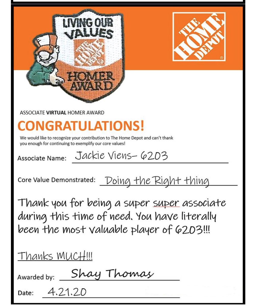 Super appreciative for the recognition from my store and district team. Thank you all! <a href="/ShayThomasTHD/">Shay Thomas</a> <a href="/DianeRaymond26/">Diane Raymond</a> <a href="/TimothyLTolber1/">MET D64</a> @MegGoehring <a href="/RachelBlackmor4/">Rachel Blackmore</a> <a href="/BerlinHD6203/">Berlin Home Depot #6203</a> @LaurieSika