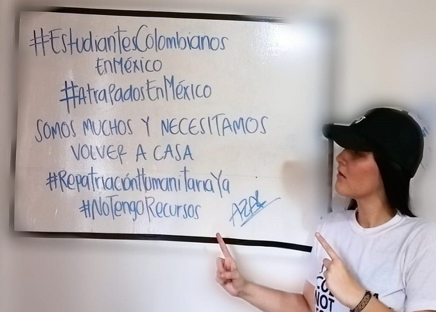 BLUSantanderes's tweet photo. #VIDEO Más de 150 estudiantes colombianos atrapados en México piden ayuda a @CancilleriaCol para regresar al país → https://t.co/BIaRscI7iC https://t.co/jb5ovbJtbO