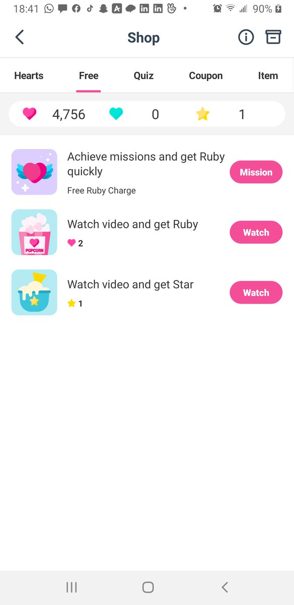 In the  shop icon, you will find where to buy hearts (easiest but most expensive), how to charge free hearts with games, missions, watching ads, and where to take quizzes. All of this gives you hearts. Ask a trusted ahgase for quiz answers, do not share outside of fandom!