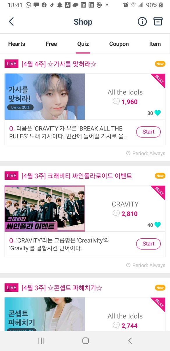 In the  shop icon, you will find where to buy hearts (easiest but most expensive), how to charge free hearts with games, missions, watching ads, and where to take quizzes. All of this gives you hearts. Ask a trusted ahgase for quiz answers, do not share outside of fandom!