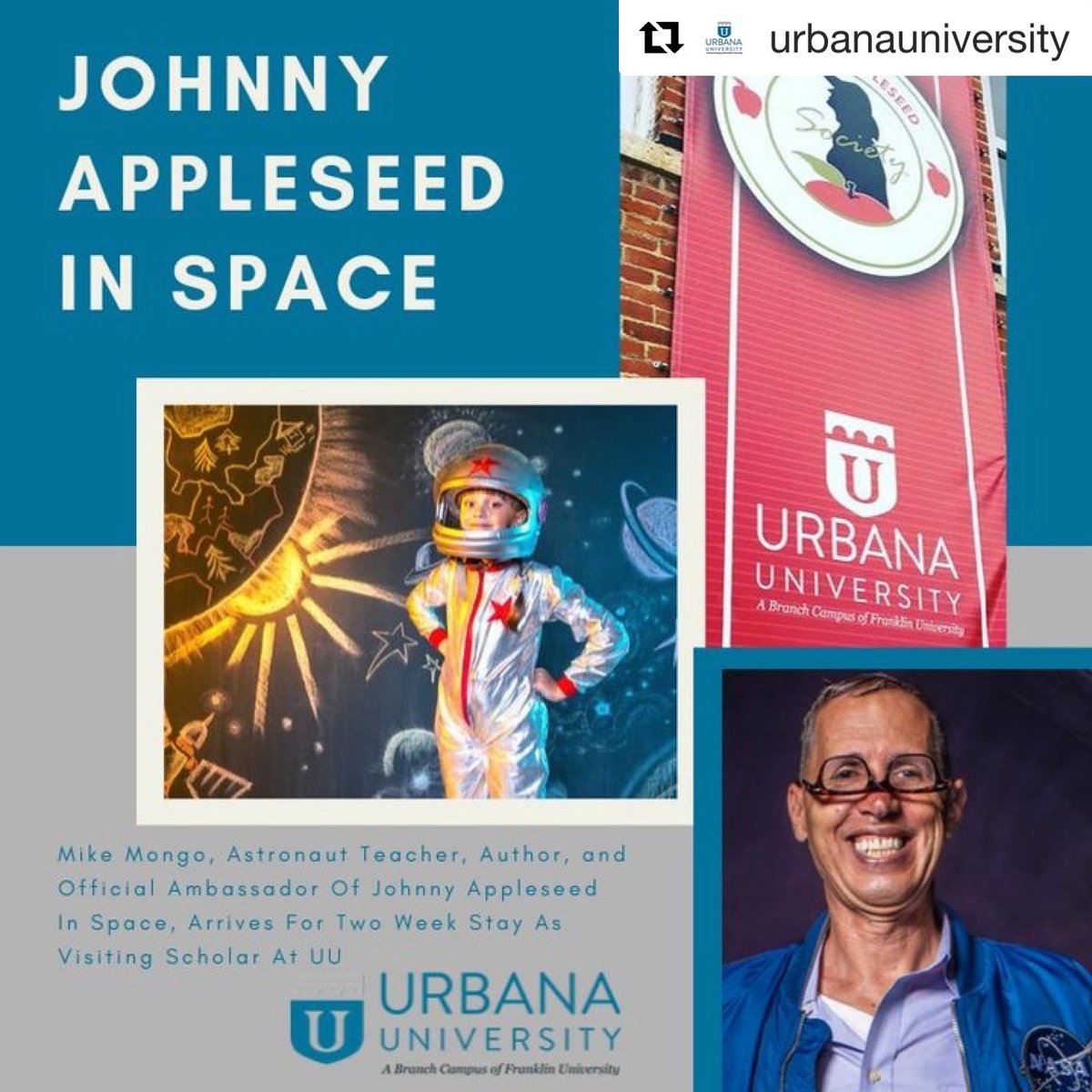 My residency at Urbana U was one fantastic moment after another. Enrolling students into creating a  @sedsusa chapter. Sharing  @ulalaunch. Revitalizing interest in the importance and legacy of American frontier legend Johnny Appleseed. Inspiring students into space careers.