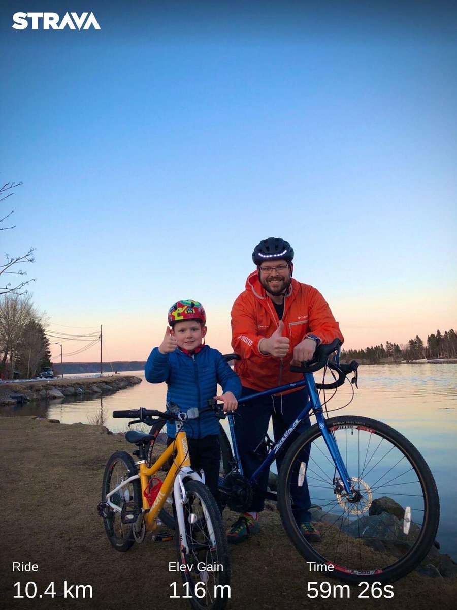 Solid ride with this kid tonight! Gotta keep active. #rideon