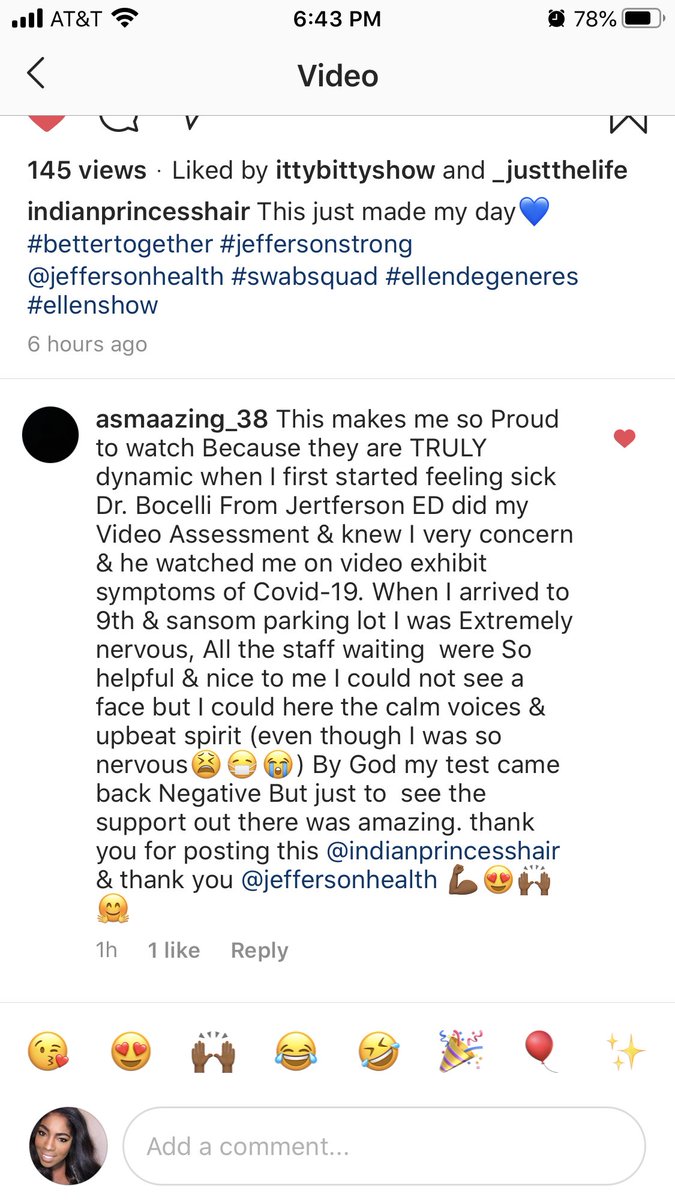 AsyaRichardson's tweet photo. After posting a segment praising the #jeffersonhealth nurses Just got a message from a patient who appreciates the love and compassion  she received from the nurses on the frontline @RichWebsterTJUH  bettertogether #jeffersonstrong 
@jeffersonhealth #swabsquad #ellendegeneres https://t.co/tmDexYxpjS