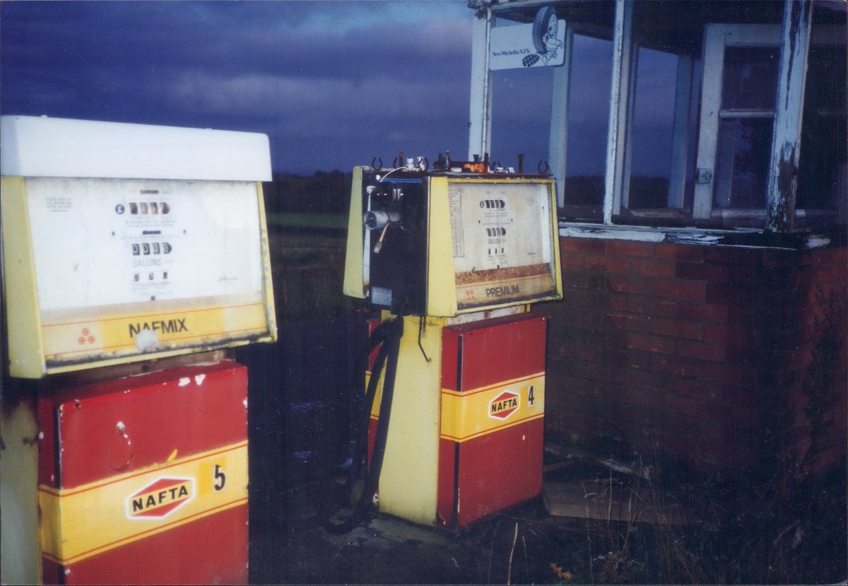 Day 121 of  #petrolstationsNaftaHillside Garage, Martley, Worcs 1992  https://www.flickr.com/photos/danlockton/16264177725/  https://www.flickr.com/photos/danlockton/16262360401/  https://www.flickr.com/photos/danlockton/16262360331/  https://www.flickr.com/photos/danlockton/16263346872/Nafta—with 'Nafmix' 3-star—was the brand used by the USSR's Soyuznefteeksport for its small British operation