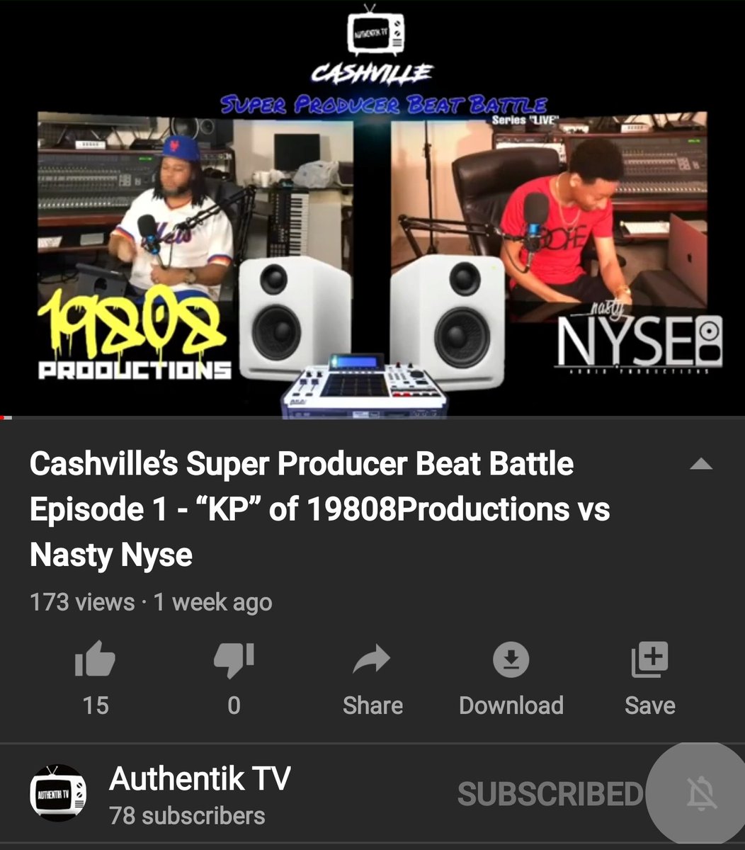 FastMoney615's tweet photo. Cashville's Super Producer Beat Battle on Authentik TV feat. 19808 Productions very own KP vs Nasty Nyse https://t.co/wM4KHY1q0V