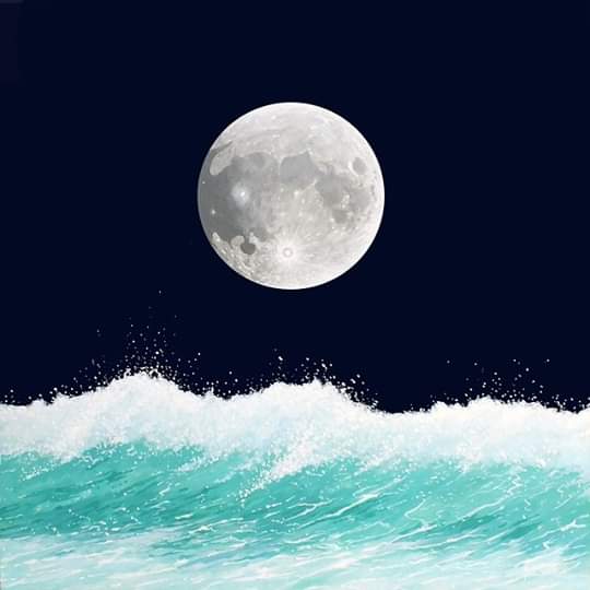 Моря океаны луны. Луна и море. Луна над морем. Волны на Луне. Обои море и Луна.