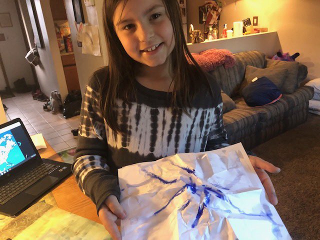 Ms_NThompson's tweet photo. Tonight’s work email included a message and pics from this sweet soul. Families, #thankyou for the essential work you’re doing with the students we miss so much. ❤️🙌🏻❤️ #bvillebees #staytogether #StaySafe #appreciation #gratitude #wemissyou #sendpics #OtherPeopleMatter https://t.co/Vk0XiE3vEn