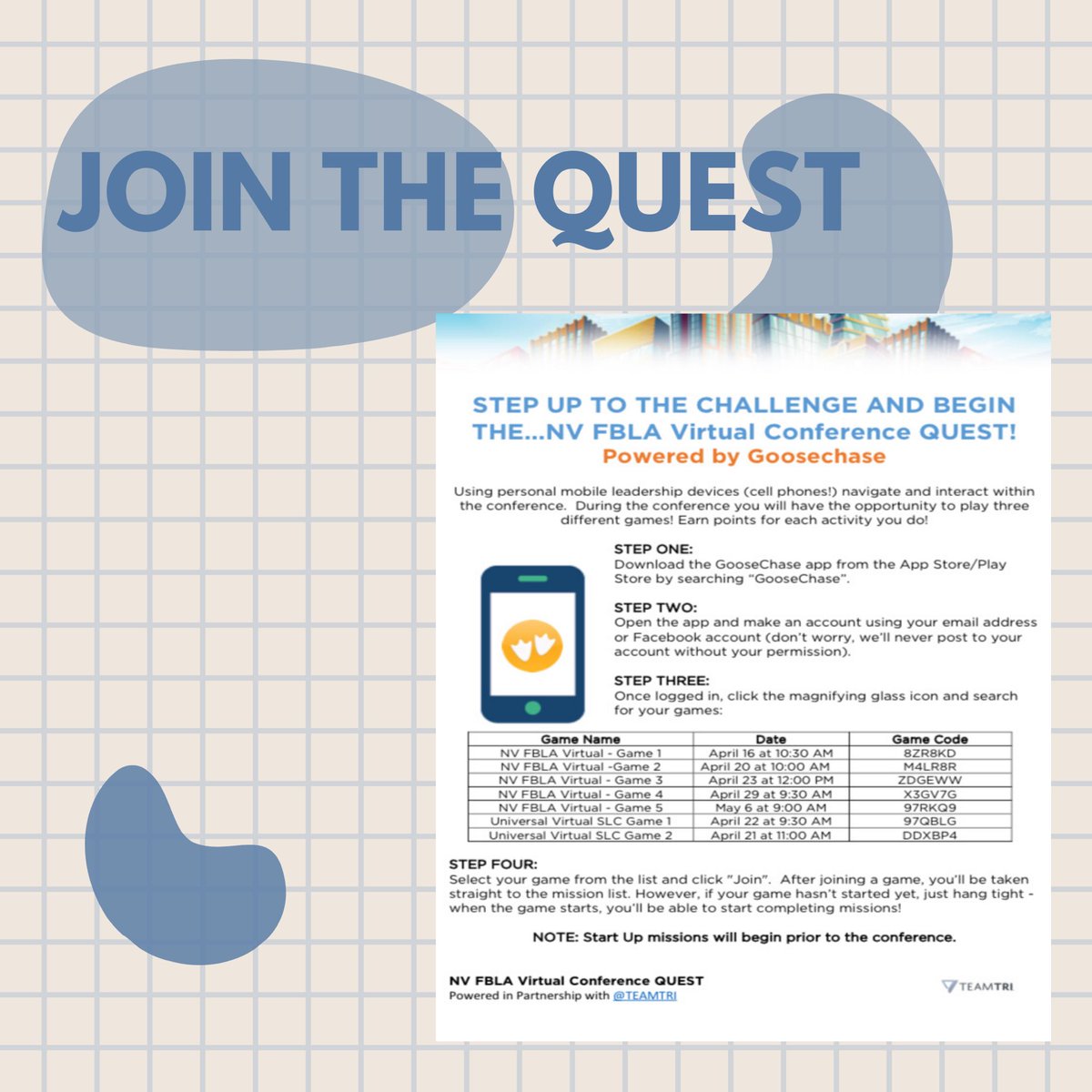 Join the quest to be in the running to be win some cool prizes!