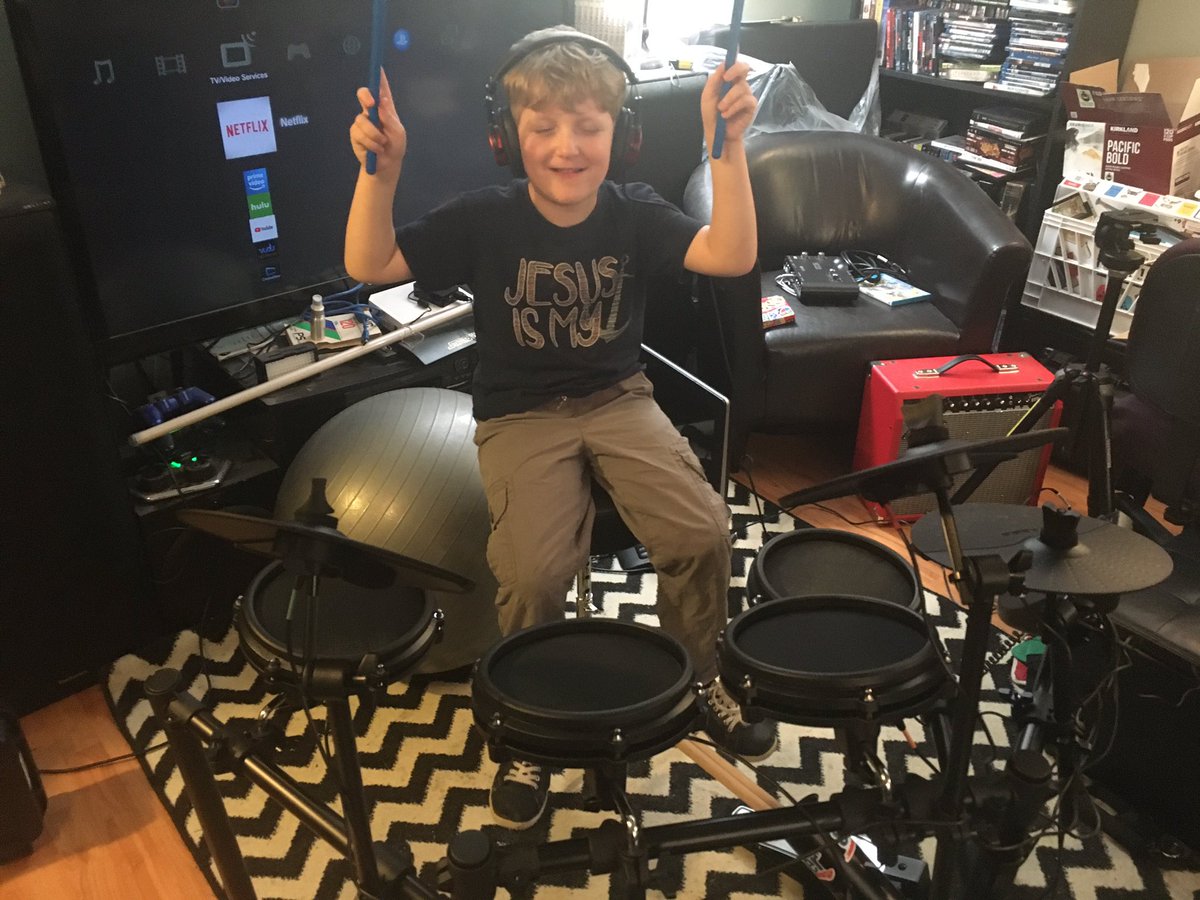 GOVtown's tweet photo. More craziness for the basement!Cooper’s ready to rock! #newgearday #sweetwater https://t.co/hKvsGNUmVq