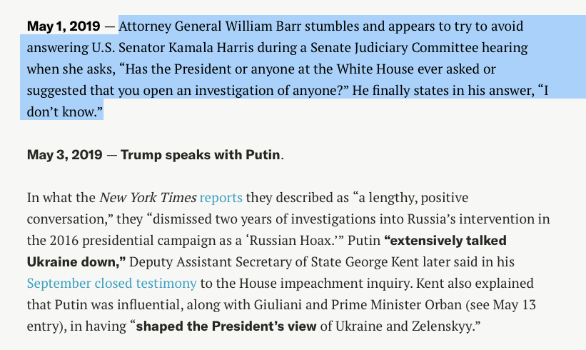 MoistureVapor8r's tweet photo. @kelly2277 @KamalaHarris @realDonaldTrump @RudyGiuliani #BarrKnew and #BarrLied to @KamalaHarris!
Here's a Great Timeline of how #TrumpExtortedUkraine to stop #investigatingManafort's #Russian funding. #ManafortPickedPence. #PenceKnew.
#Giuliani pushed a coverup "investigation of #Biden".
https://t.co/StDCmlWlQG @just_security https://t.co/nOCRA4XCXz