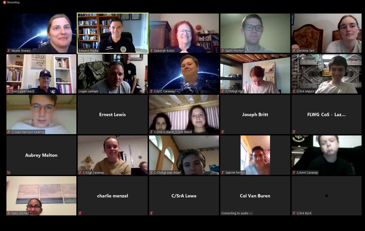 MajGenPhelka's tweet photo. St. Augustine Composite Squadron SER-FL-173 was kind enough to invite me to speak at their virtual meeting tonight. From Cyber Patriot to sUAS, this unit is interested and engaged! Keep up the great work, and thx for the invite. #COVID19 #Leadership @SERCAP @flwg_cc @Col_vanburen https://t.co/q6j2bgRD8z