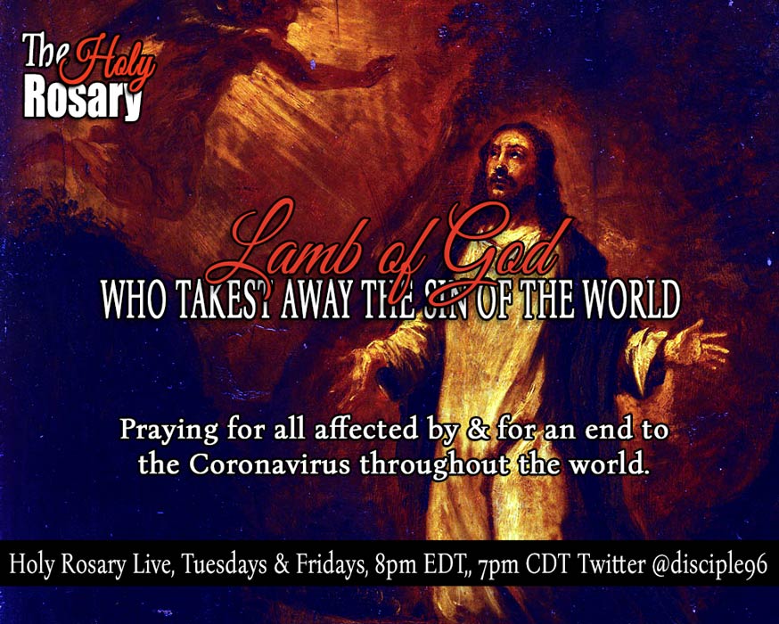 +JMJ+ Welcome to tonight’s Live Twitter Rosary Thread where we will be praying for all those affected by the  #Coronavirus: friends, family, co-workers, people we know & don’t know all over the world. Kyrie eleisonChriste eleisonKyrie eleisonAmen.