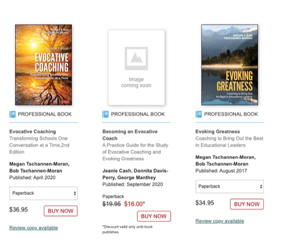 LearnerLead's tweet photo. Becoming an Evocative Coach is now available for pre-order from Corwin Books. We are excited! https://t.co/F5Pm6W5p21