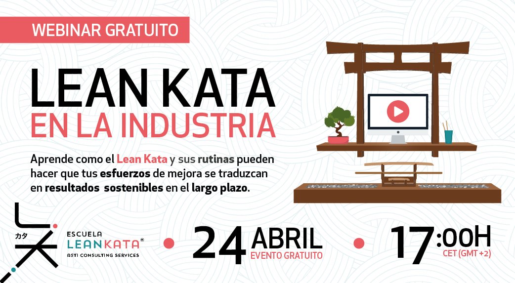 Aún tienes tiempo para inscribirte en nuestra  #dojoconference ⛩ en la que te contaremos como aplicar el #LeanKata en la #Industria. Una metodología inspirada en el #ToyotaKata de <a href="/RealMikeRother/">Mike Rother</a> #webinargratuito #freewebinar 
🗓 24 abril
🕔 17h (CET)
👉 asti-cs.com/hacemos/formac…