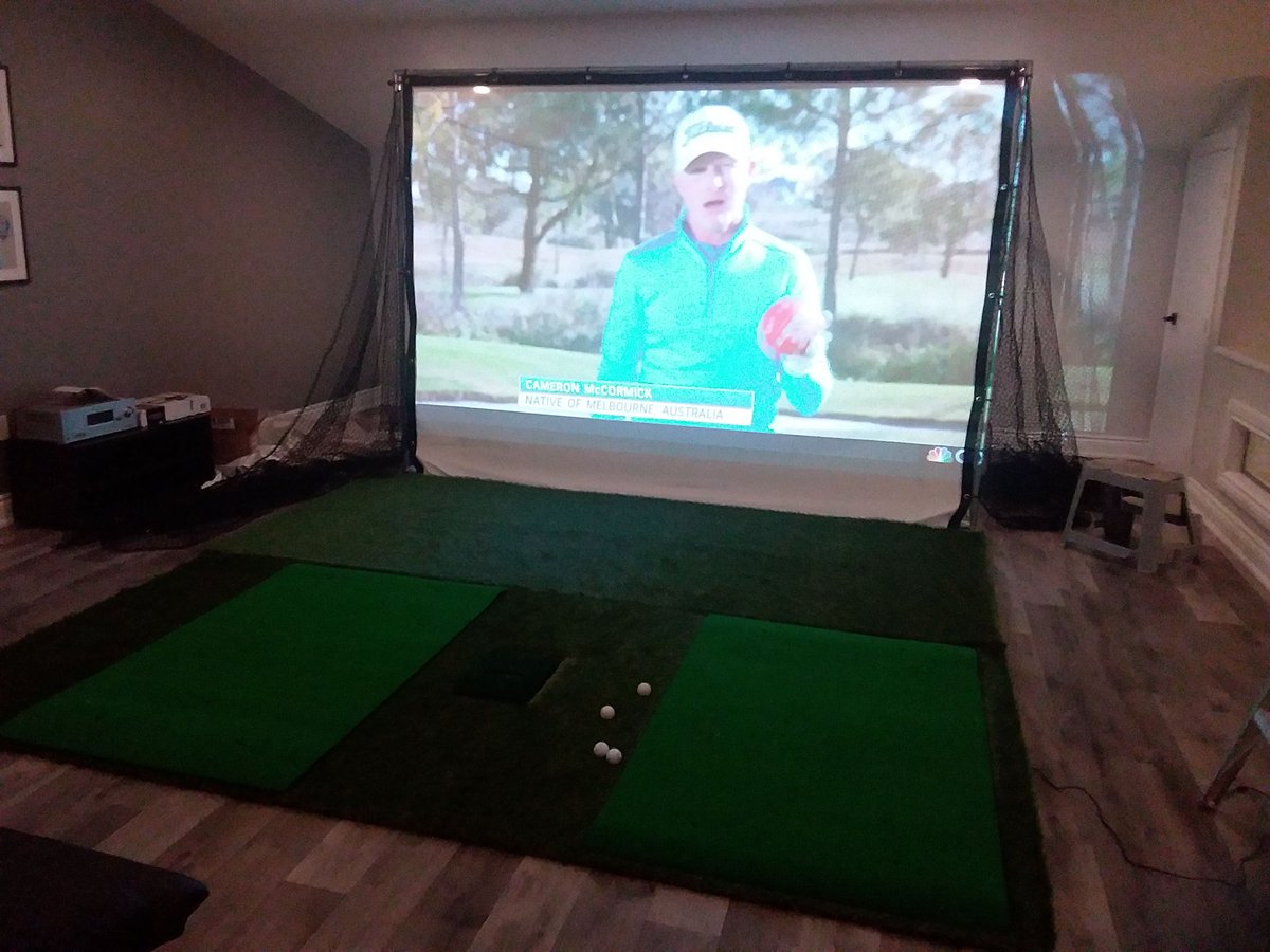 Home golf simulator almost complete... <a href="/GolfChannel/">Golf Channel</a> <a href="/playjrgolftour/">PLAY Jr Golf Tour</a> COVID 19 home time put to work...