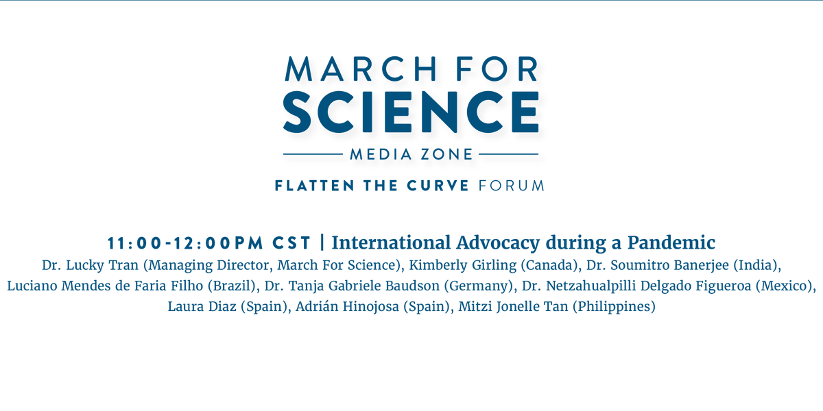 During this time of global crisis, it is more important than ever for science advocates to work together.

Excited to be moderating this global #COVID19 panel on #EarthDay with <a href="/kimberlygirling/">Dr. Kimberly Girling</a> <a href="/mitzijonelle/">Mitzi Jonelle Tan #EndClimateImperialism</a> <a href="/TGBaudson/">Tanja Gabriele Baudson (she/her)🇪🇺</a> <a href="/lauradiaz/">Laura Díaz Oñate</a> @SciDating <a href="/Bssallindia/">Breakthrough Science Society</a> <a href="/NetzaDelgado/">Netza Delgado</a> <a href="/SBPCnet/">SBPC</a>