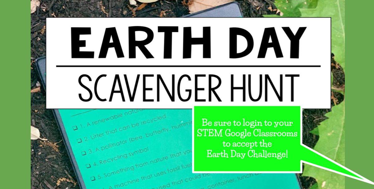 Earth Day Scavenger Hunt begins tomorrow <a href="/JJLFlames/">John J. Lukancic MS</a> ...be sure to check your STEM Classrooms to get your list and accept the challenge!